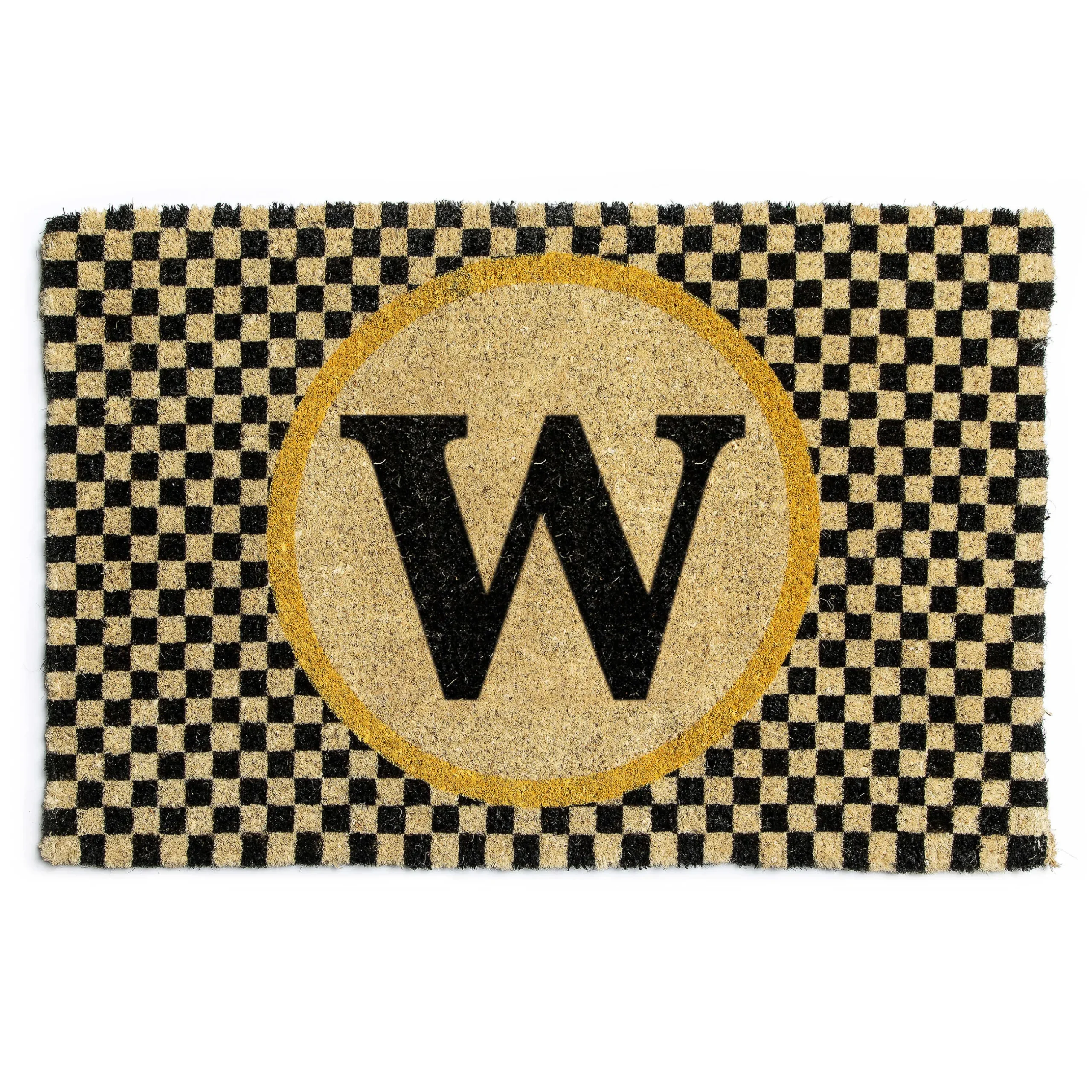 New MacKenzie-Childs Single Letter Monogrammed Entrance Mat - W