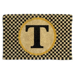MacKenzie-Childs Single Letter Monogrammed Entrance Mat - T