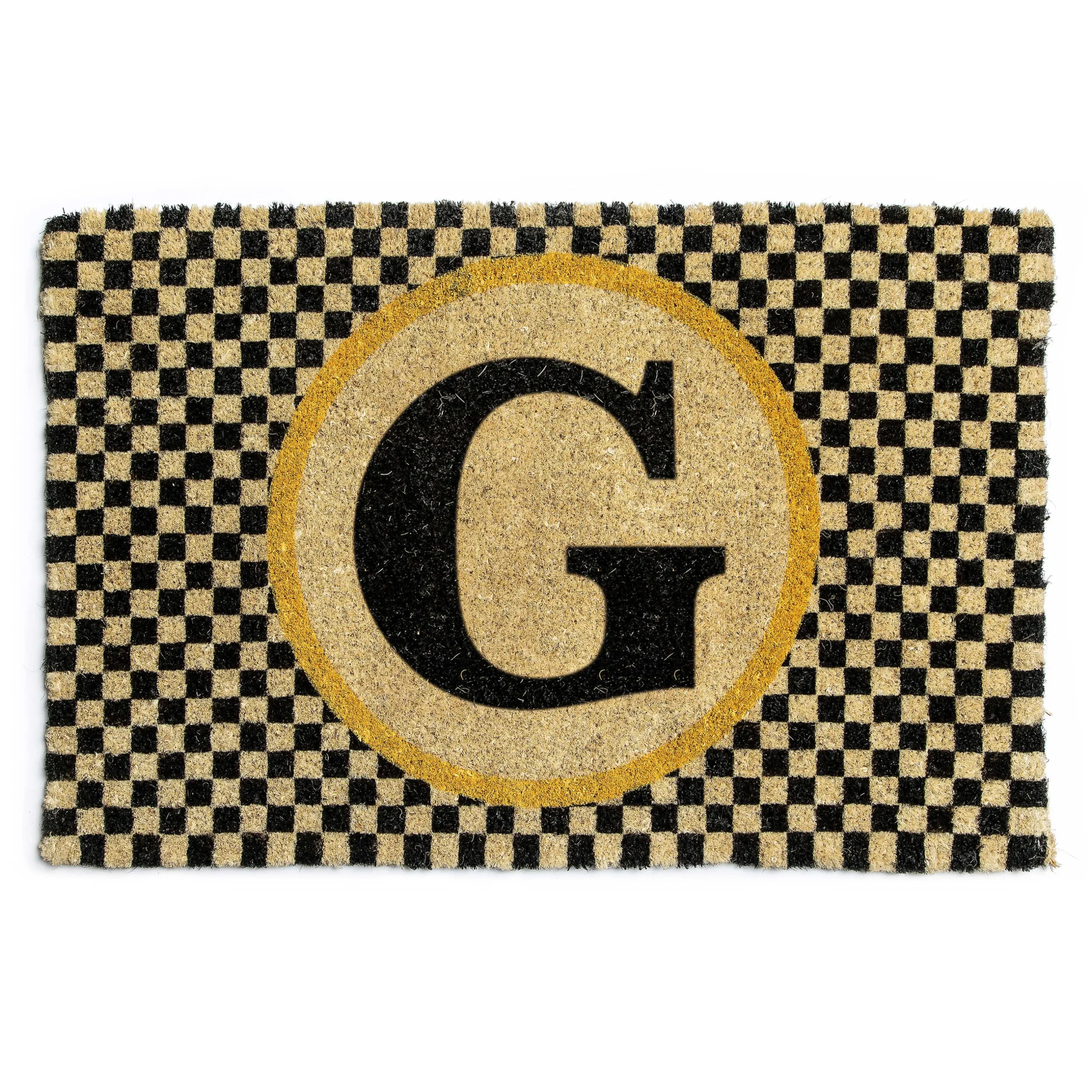 Clearance MacKenzie-Childs Single Letter Monogrammed Entrance Mat - G
