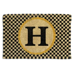 MacKenzie-Childs Single Letter Monogrammed Entrance Mat - H