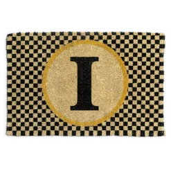 Discount MacKenzie-Childs Single Letter Monogrammed Entrance Mat - I