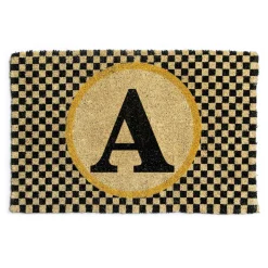New MacKenzie-Childs Single Letter Monogrammed Entrance Mat - A