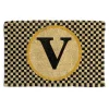 Sale MacKenzie-Childs Single Letter Monogrammed Entrance Mat - V