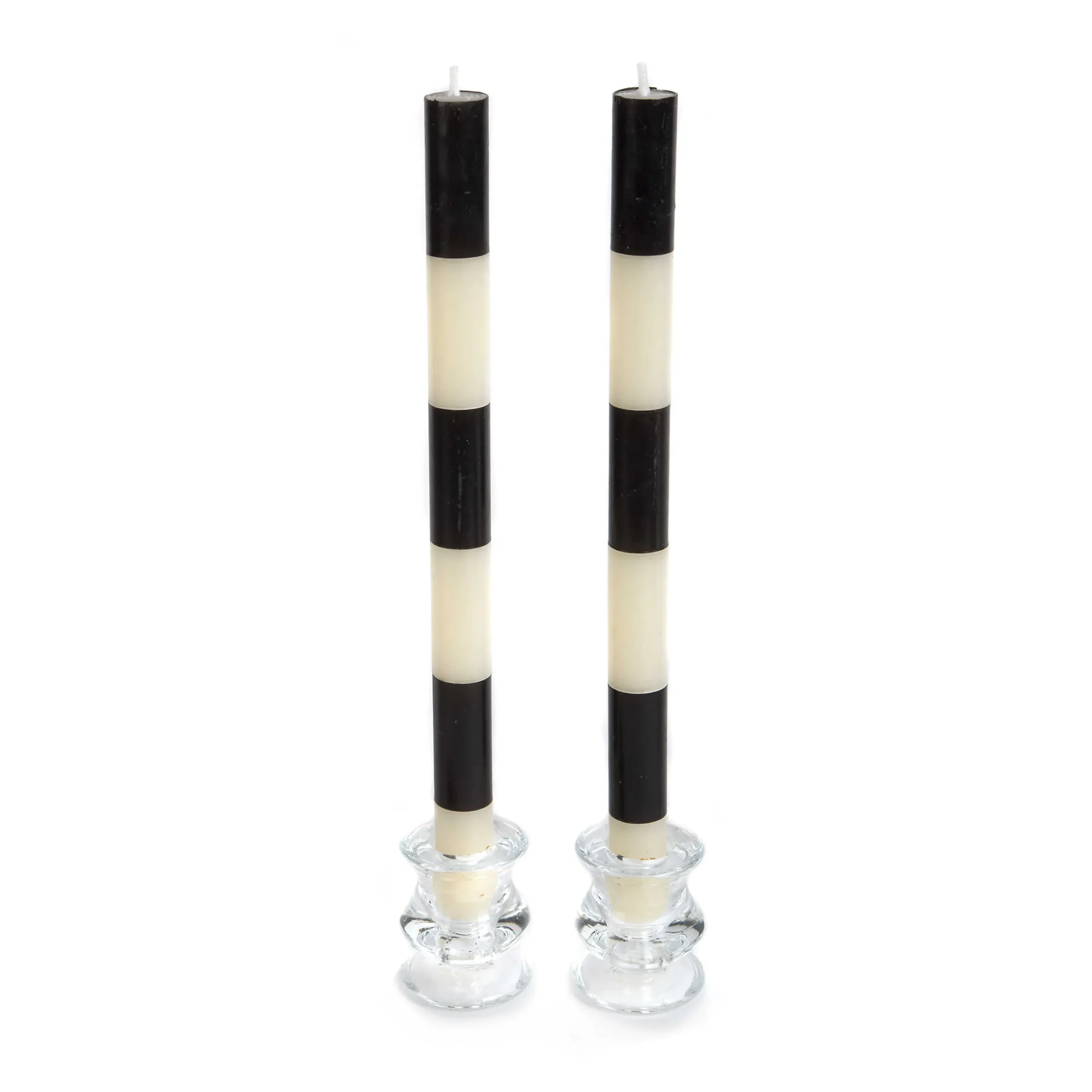 Discount MacKenzie-Childs Six Bands Dinner Candles - Black - Set Of 2
