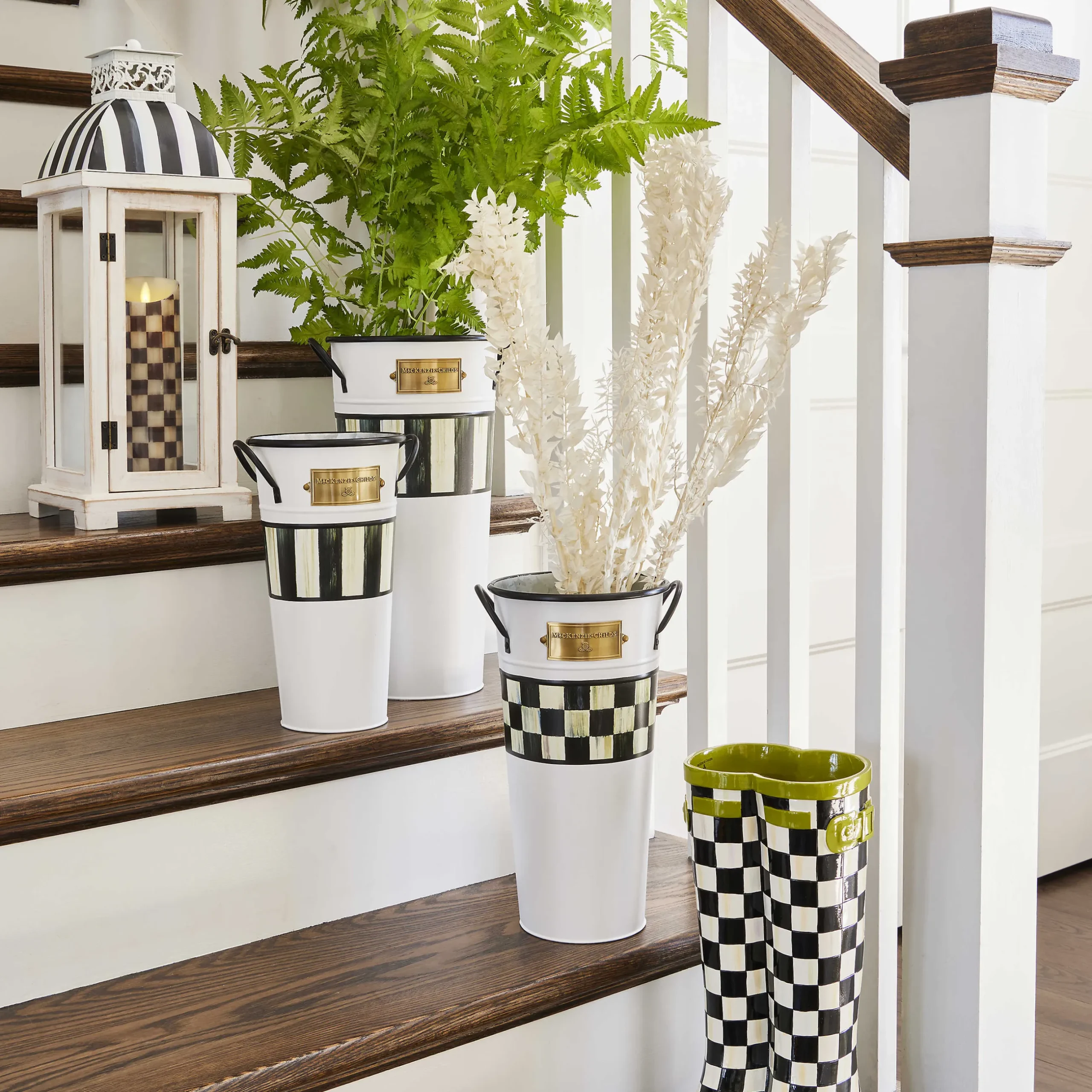 Sale MacKenzie-Childs Spectator Galvanized Flower Buckets - Set Of 3