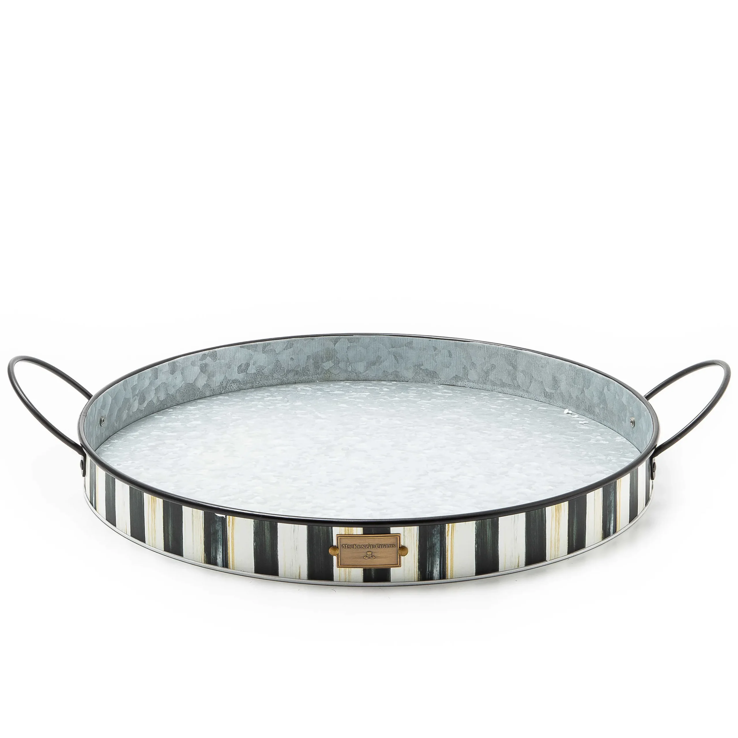 New MacKenzie-Childs Spectator Galvanized Serving Trays - Set Of 2