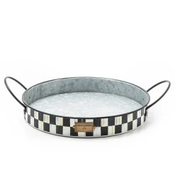 New MacKenzie-Childs Spectator Galvanized Serving Trays - Set Of 2