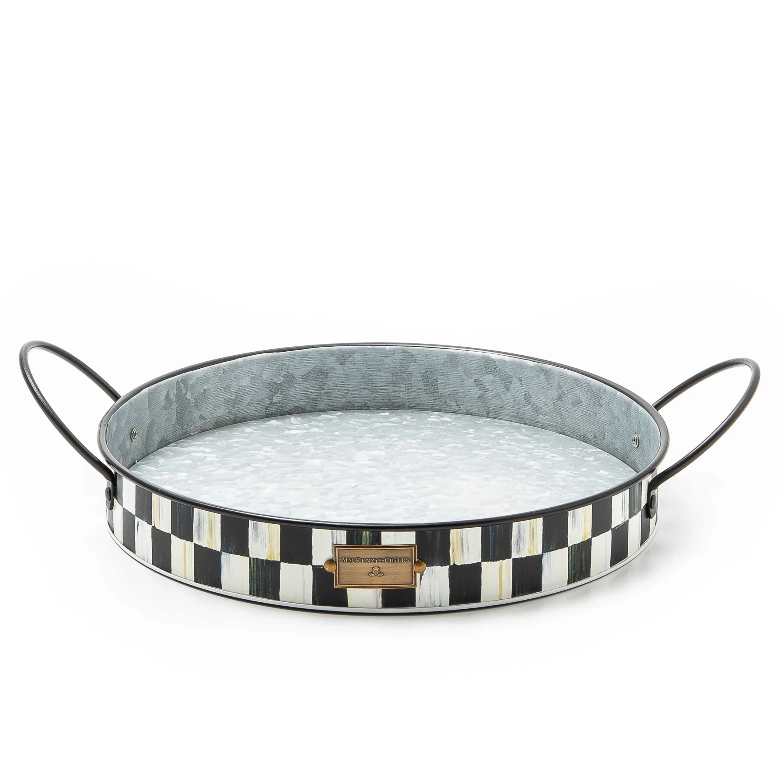 New MacKenzie-Childs Spectator Galvanized Serving Trays - Set Of 2