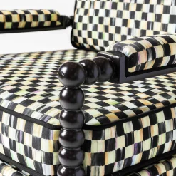 Clearance MacKenzie-Childs Spindle Check Outdoor Chair