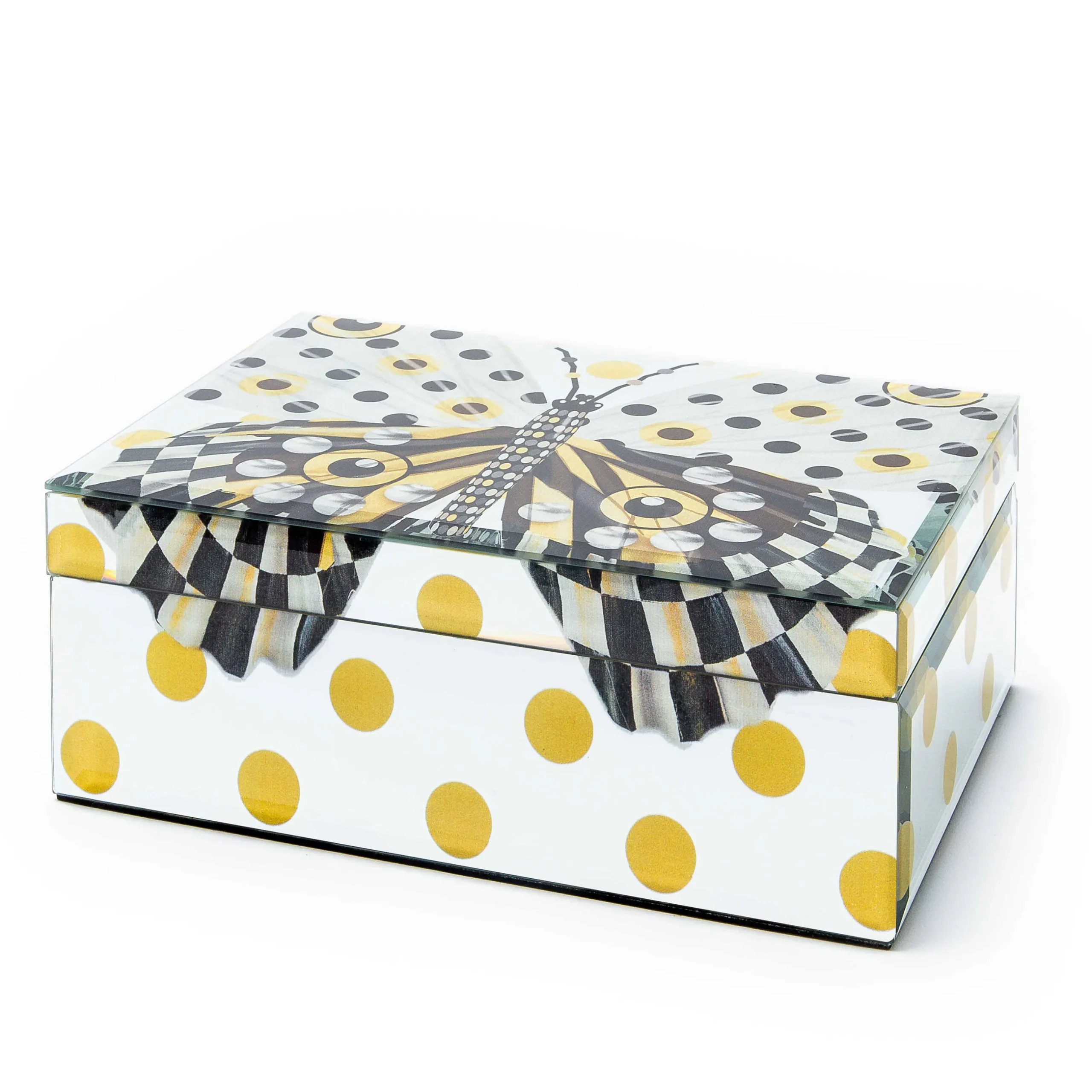 New MacKenzie-Childs Spot On Butterfly Jewelry Box