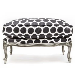 Discount MacKenzie-Childs Spot On Ottoman - Black