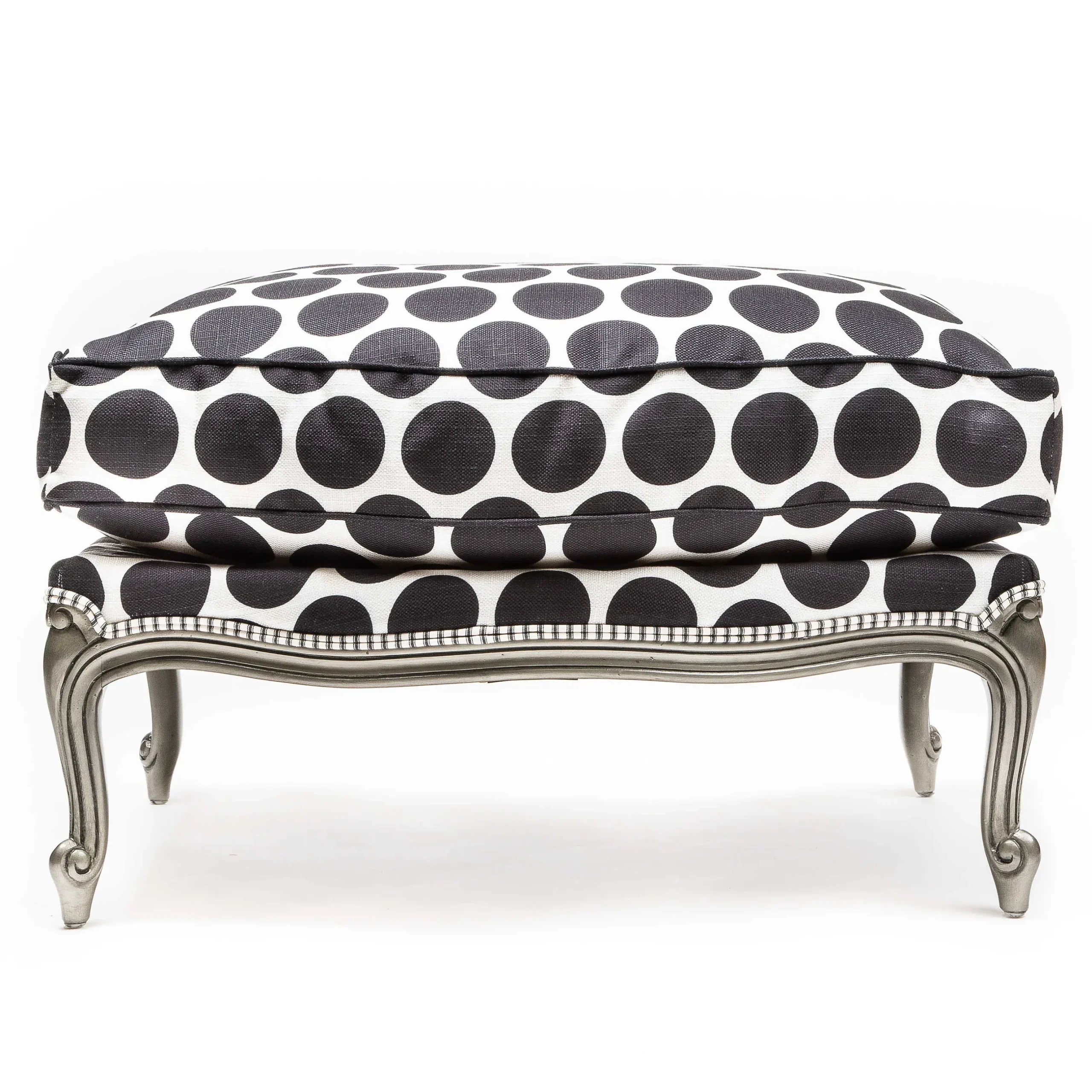 Discount MacKenzie-Childs Spot On Ottoman - Black