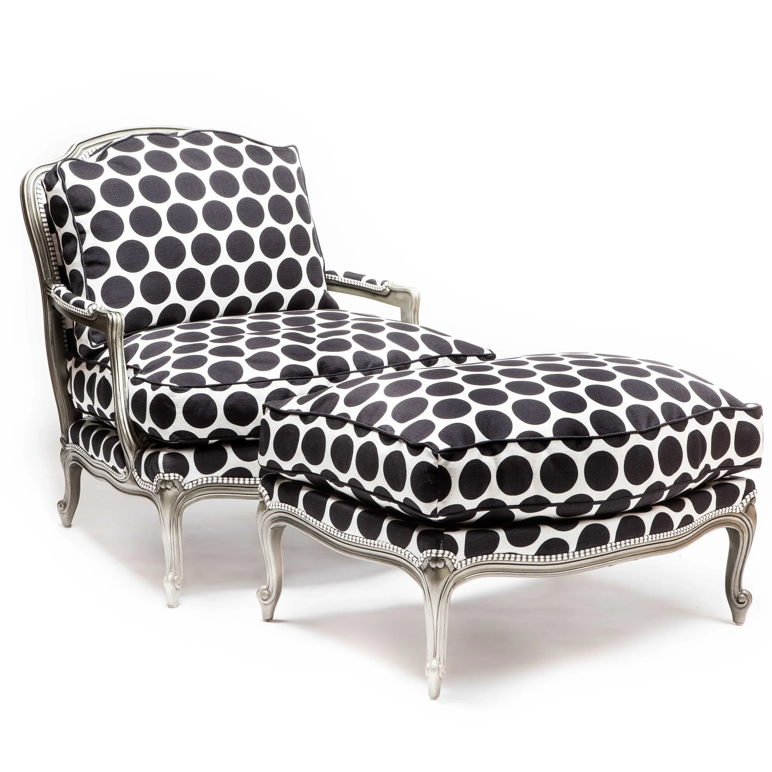 Discount MacKenzie-Childs Spot On Ottoman - Black