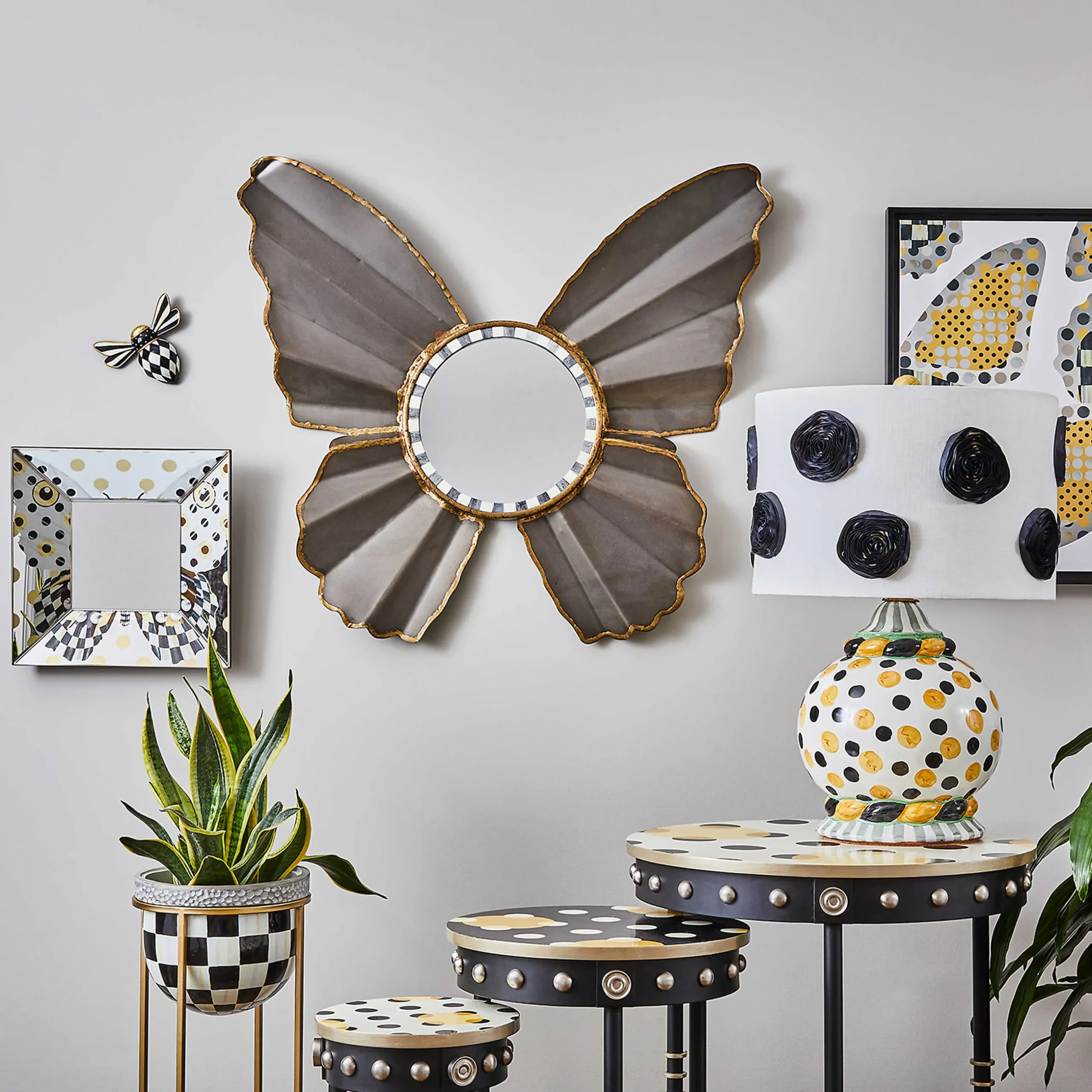 Discount MacKenzie-Childs Spot On Square Wall Mirror