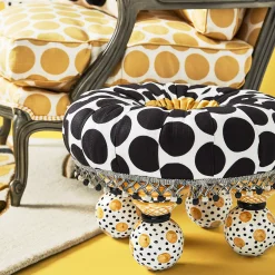 Hot MacKenzie-Childs Spot On Tuffet - Black