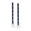Best MacKenzie-Childs Star Dinner Candles - Navy & Pearl - Set Of 2
