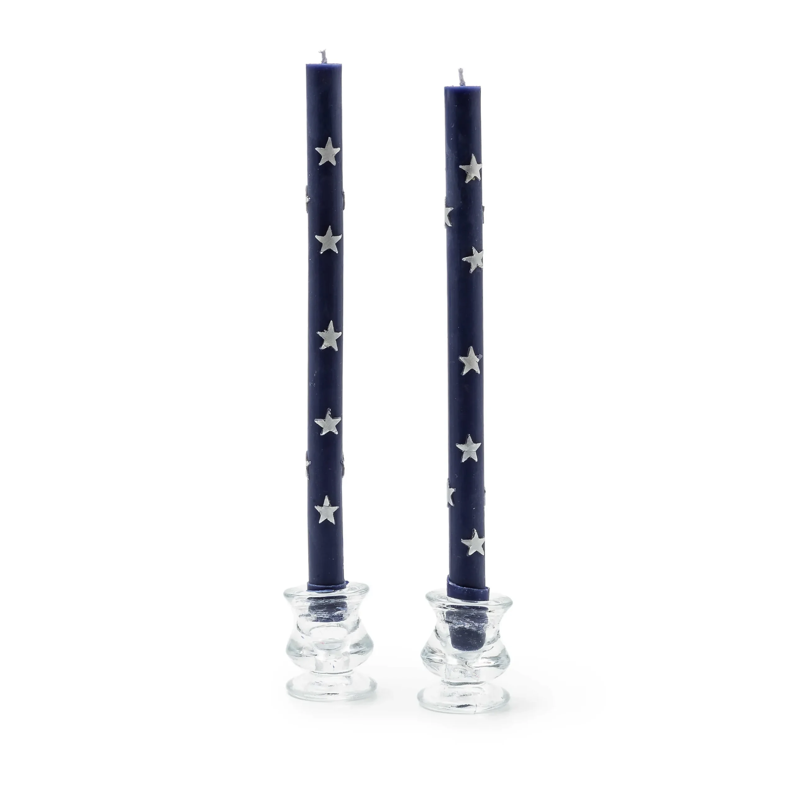 Best MacKenzie-Childs Star Dinner Candles - Navy & Pearl - Set Of 2