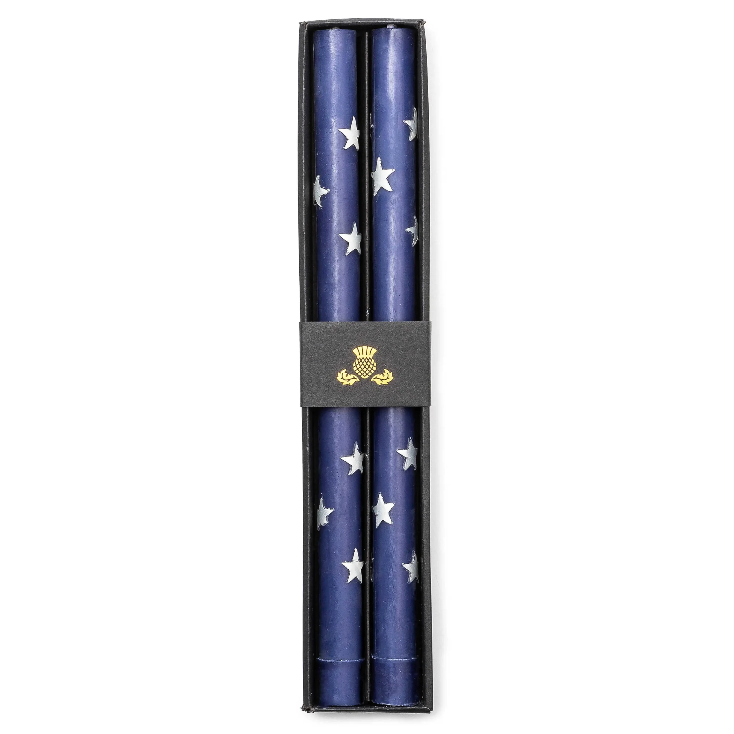 Best MacKenzie-Childs Star Dinner Candles - Navy & Pearl - Set Of 2