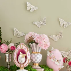 Best MacKenzie-Childs Sterling Check Butterfly Duo Wall Decor