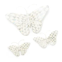 MacKenzie-Childs Sterling Check Butterfly Wall Decor