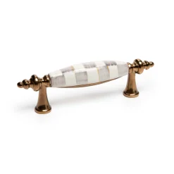 MacKenzie-Childs Sterling Check Drawer Pull - Brass