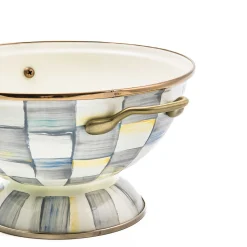New MacKenzie-Childs Sterling Check Enamel Almost Everything Bowl