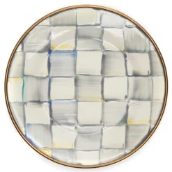 Discount MacKenzie-Childs Sterling Check Enamel Appetizer Plates - Set Of 4