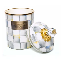 New MacKenzie-Childs Sterling Check Enamel Canister - Medium