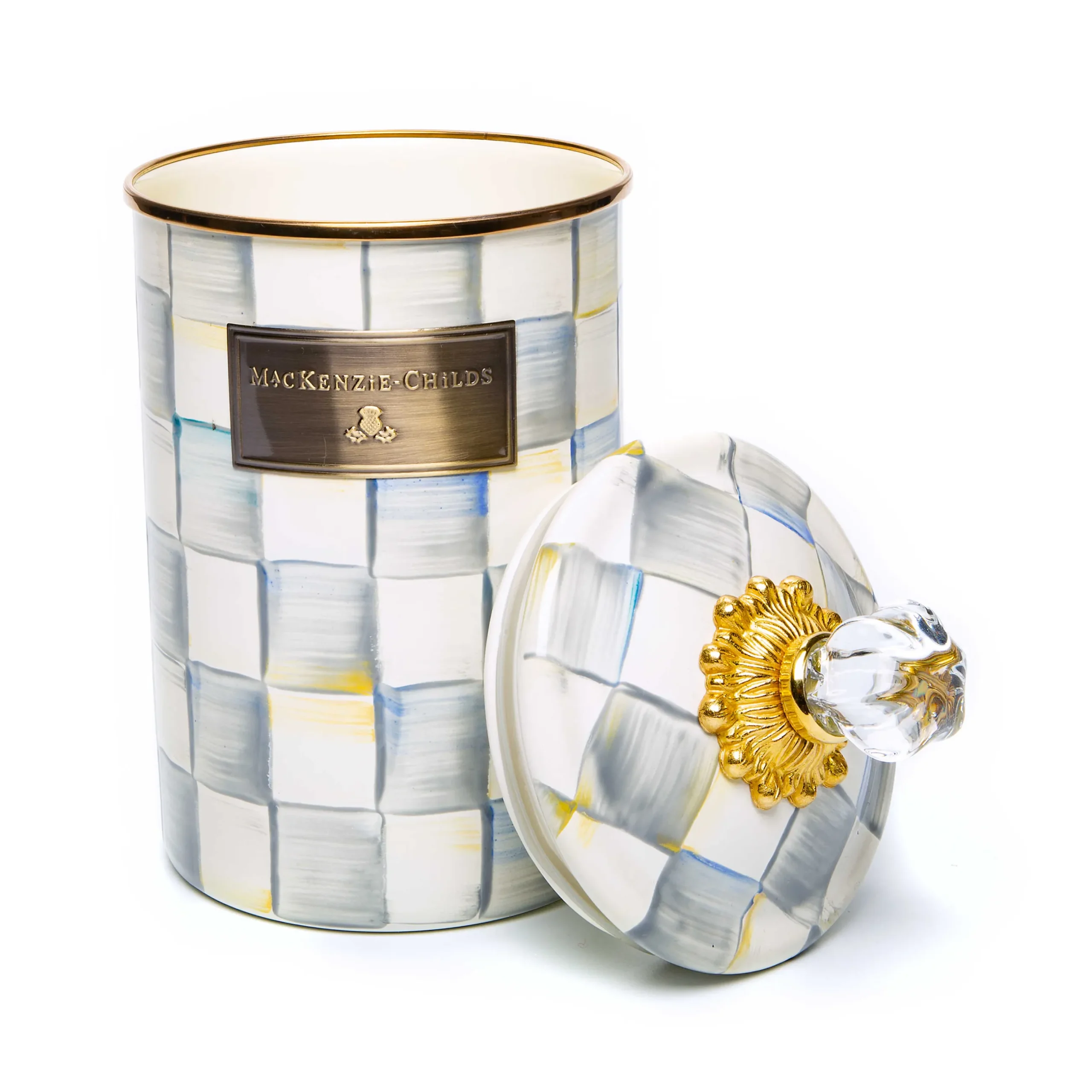 Best MacKenzie-Childs Sterling Check Enamel Canister - Large