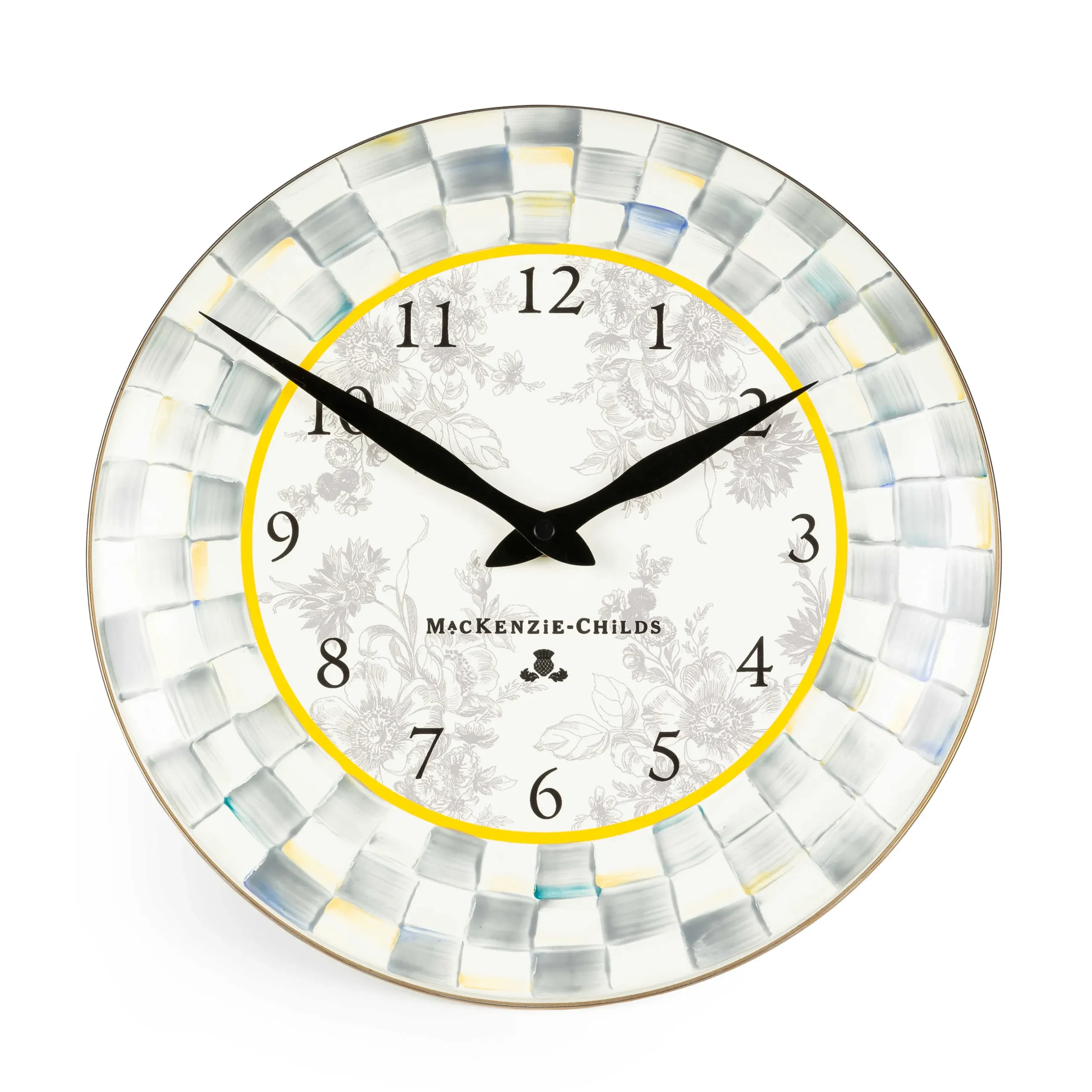 Online MacKenzie-Childs Sterling Check Enamel Clock