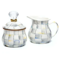 Clearance MacKenzie-Childs Sterling Check Enamel Creamer