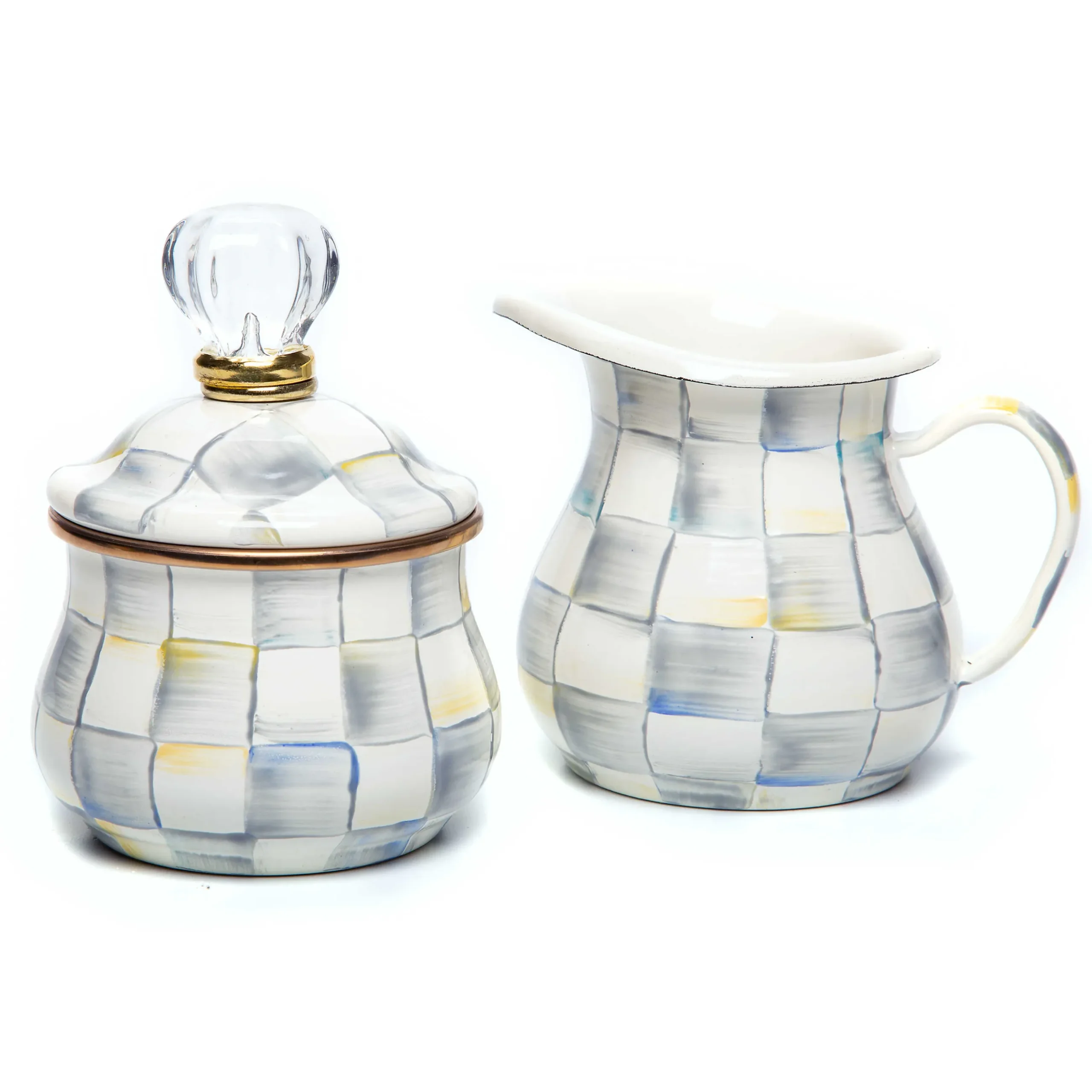 Clearance MacKenzie-Childs Sterling Check Enamel Creamer