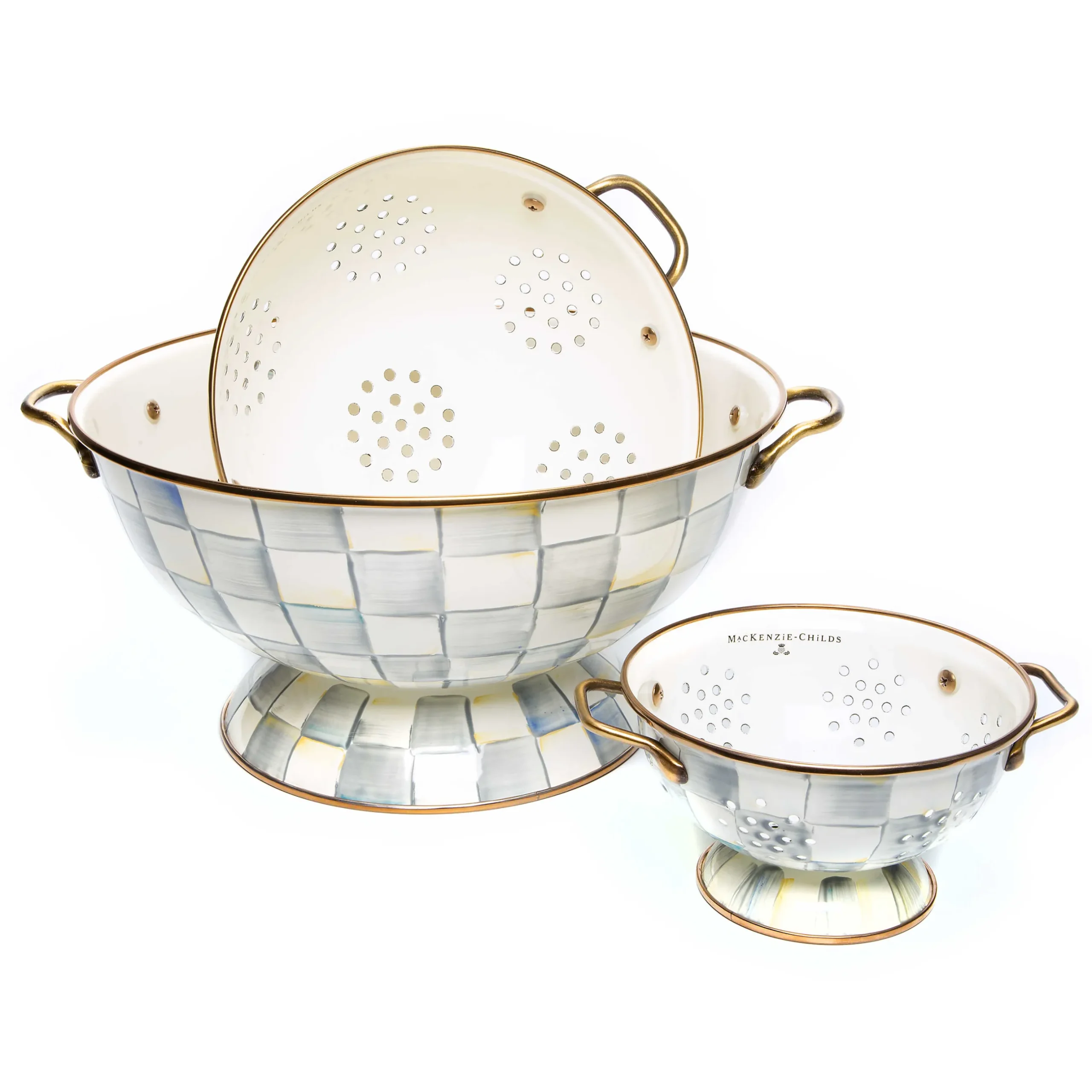 Best MacKenzie-Childs Sterling Check Enamel Everything Bowl