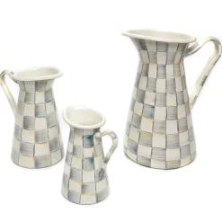 Discount MacKenzie-Childs Sterling Check Enamel Practical Pitcher - Medium