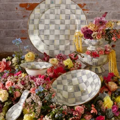 Hot MacKenzie-Childs Sterling Check Enamel Serving Platter
