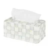 Sale MacKenzie-Childs Sterling Check Enamel Standard Tissue Box Cover