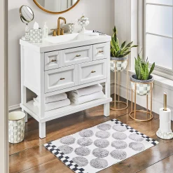 Online MacKenzie-Childs Sterling Check Enamel Waste Bin