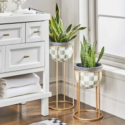 Online MacKenzie-Childs Sterling Check Plant Stand - Short