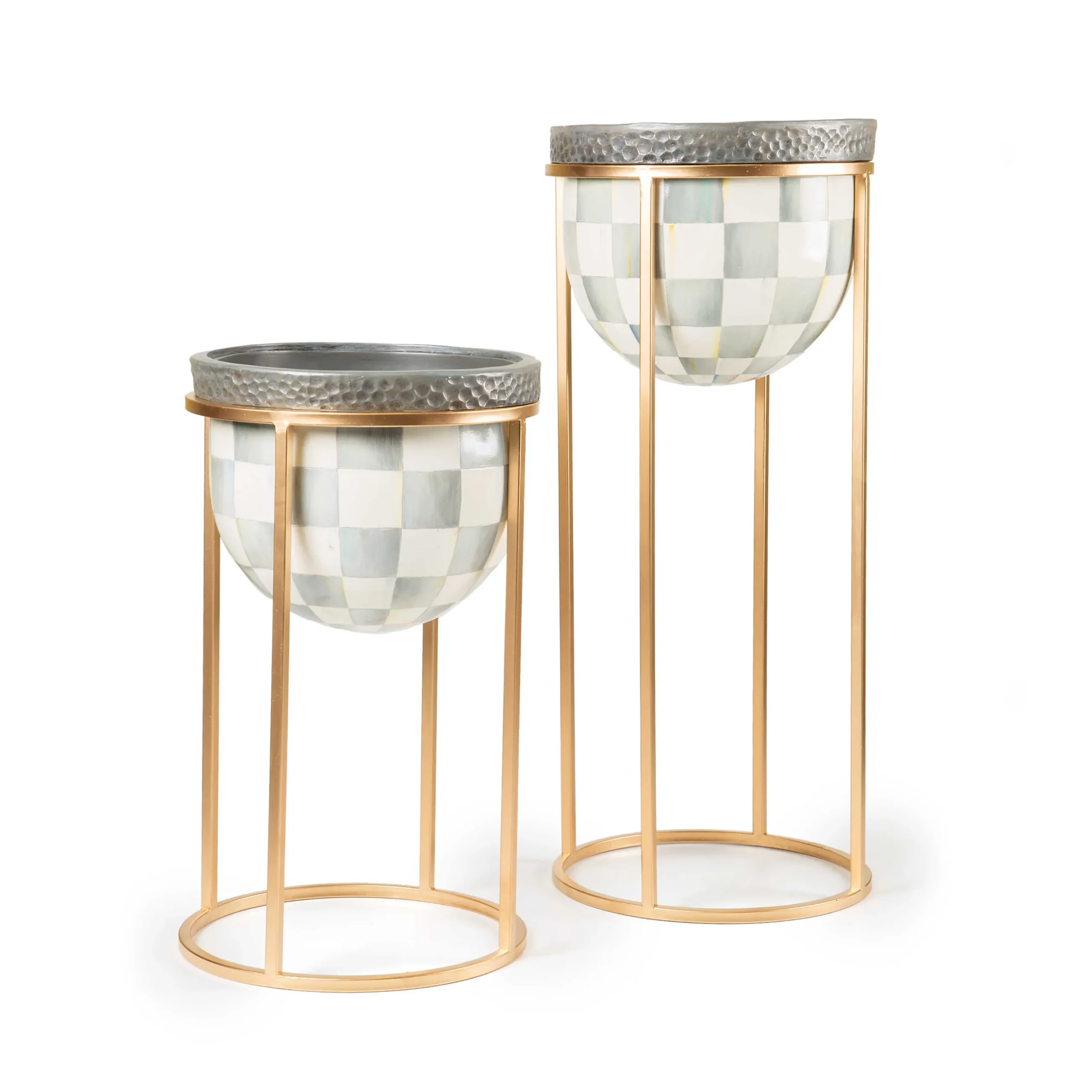 Sale MacKenzie-Childs Sterling Check Plant Stand - Tall