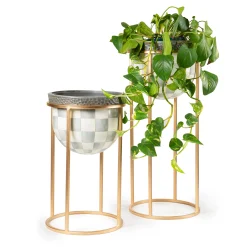 Sale MacKenzie-Childs Sterling Check Plant Stand - Tall