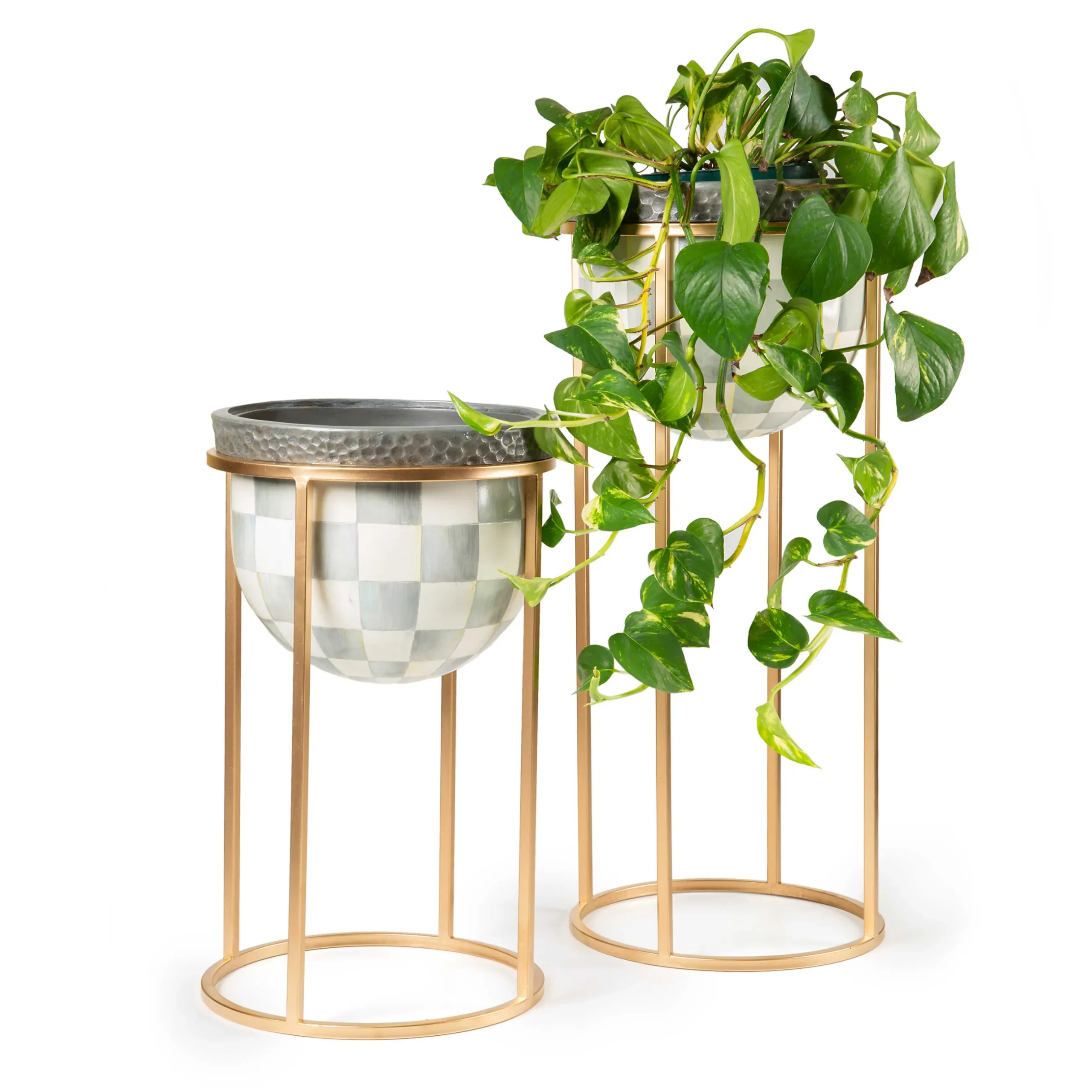 Sale MacKenzie-Childs Sterling Check Plant Stand - Tall