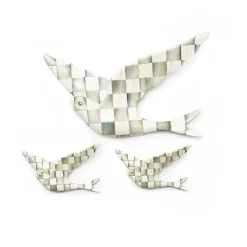 Best MacKenzie-Childs Sterling Check Swallowtail Duo Wall Decor