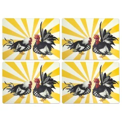 Sale MacKenzie-Childs Sunrise Rooster Cork Back Placemats - Set Of 4