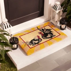 Discount MacKenzie-Childs Sunrise Rooster Entrance Mat