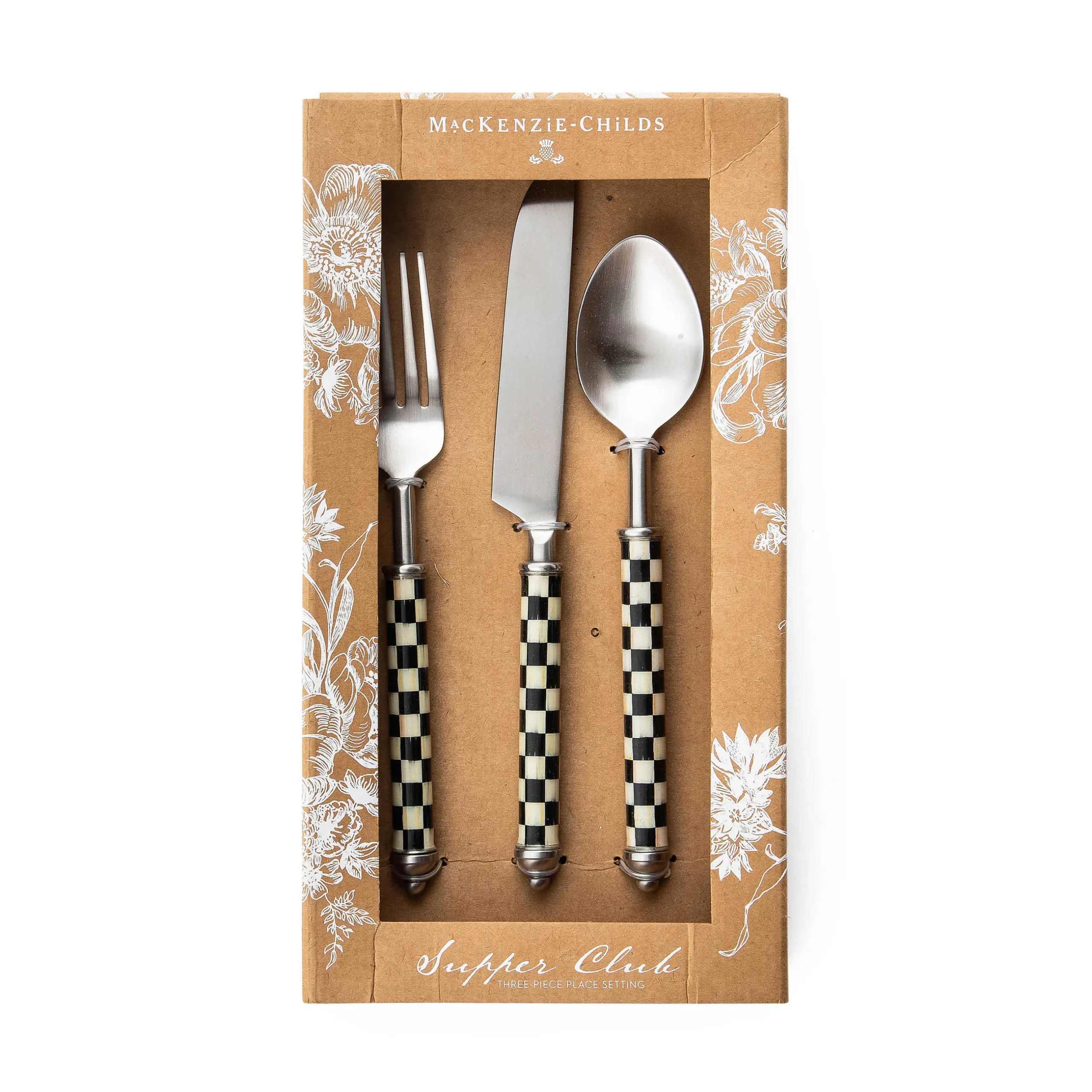 MacKenzie-Childs Supper Club 3-Piece Place Setting - Courtly Check