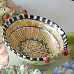 Best MacKenzie-Childs Taylor Large Footed Serving Dish - Odd Fellows