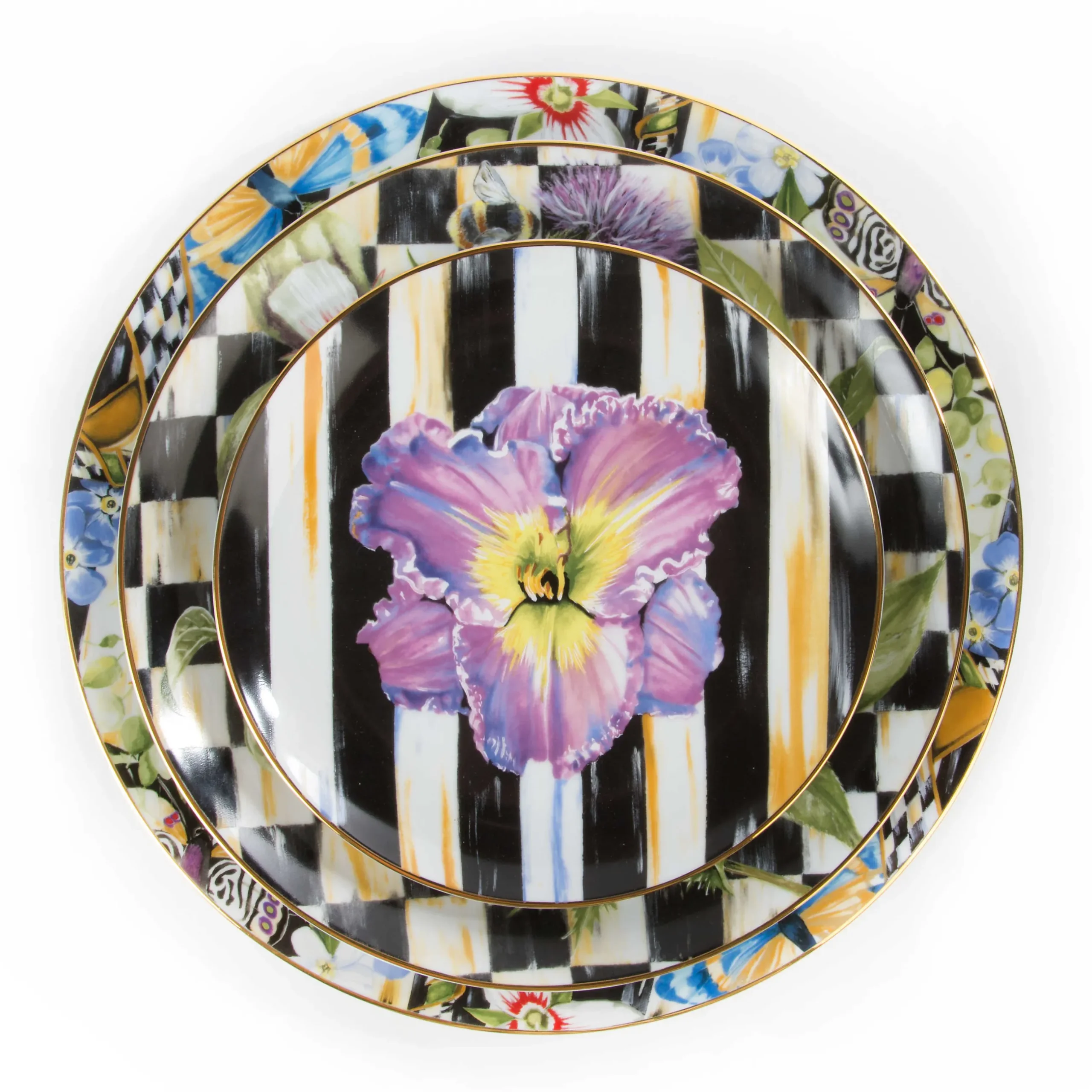 Hot MacKenzie-Childs Thistle & Bee Salad Plate - Iris
