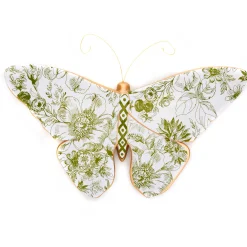 New MacKenzie-Childs Toile Butterfly Wall Decor - Green
