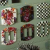 Clearance MacKenzie-Childs White Flower Market Enamel Switch Plate - Double Rocker