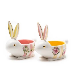 Outlet MacKenzie-Childs Wildflowers Bunny Dishes - Set Of 2